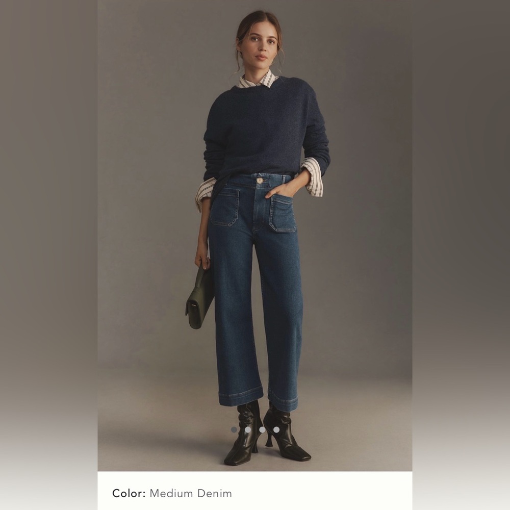 The Colette Regenerative Cotton Crop Wide-Leg Jeans by Maeve
